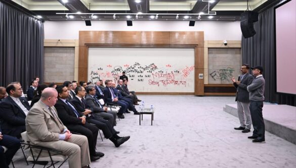 Foreign diplomats based in Dhaka today visited the July Mass Uprising Memorial Museum, days before it is set to open for public. Photo: CA's Press Wing